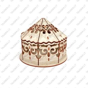 Medinė papuošalų dėžutė "Jurta" - Image 2