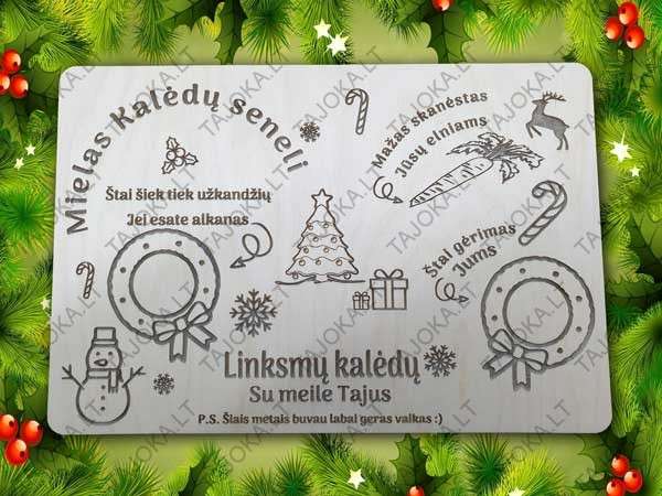 Padėklas Kalėdų senelio vaišėms
