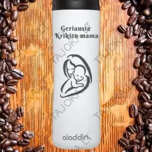 Vardinis termopuodelis su tekstu