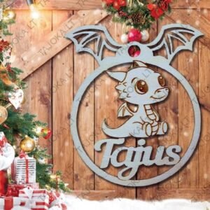 Vardinis žaisliukas eglutei drakonas 2024