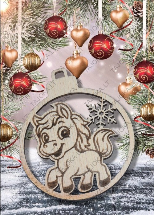 Žaisliukas eglutei arkliukas 2026