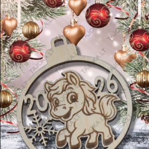 Žaisliukas eglutei arkliukas 2026