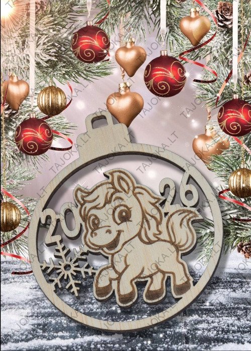 Žaisliukas eglutei arkliukas 2026