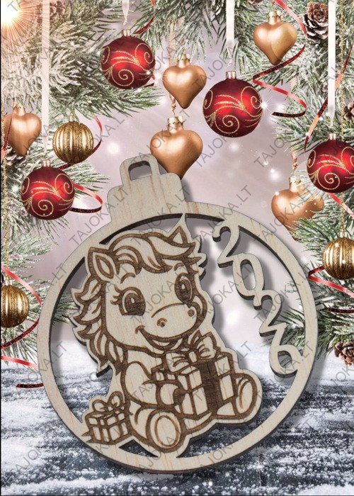 Žaisliukas eglutei arkliukas 2026