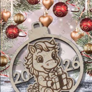 Žaisliukas eglutei arkliukas 2026