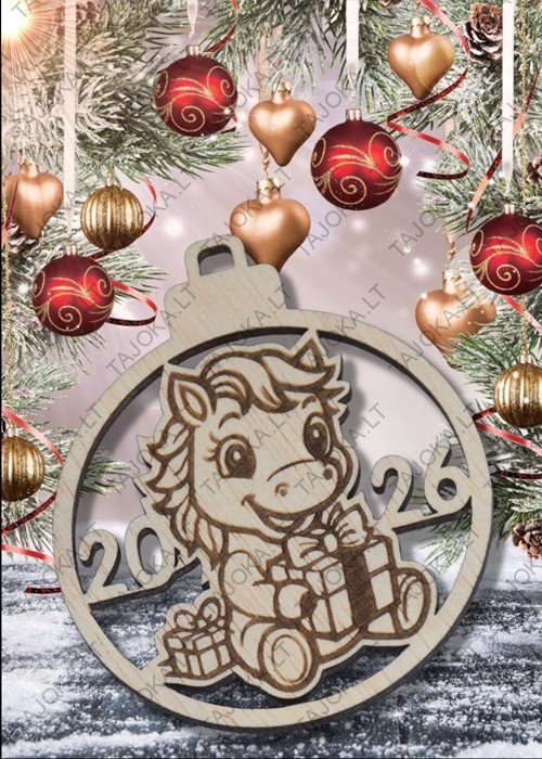 Žaisliukas eglutei arkliukas 2026 Žaisliukas eglutei arkliukas 2026