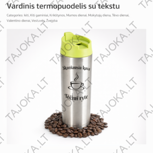 Vardinis termopuodelis su tekstu